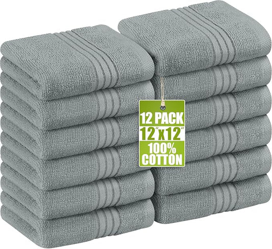 Utopia Towels Wash Cloths Set, 12 by 12 Inches, 100% Cotton Ring Spun, Highly by UTOPIATOWELS