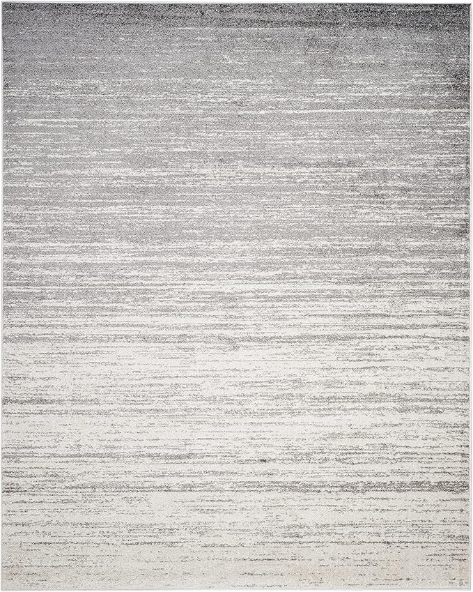 SAFAVIEH Area Rug 10x14 - Adirondack Collection - Large - Ivory & Silver, Modern Ombre Design, Non Shedding & Easy to Clean, Ideal for Living Room, Bedroom, Office, Dining Space (ADR113B)