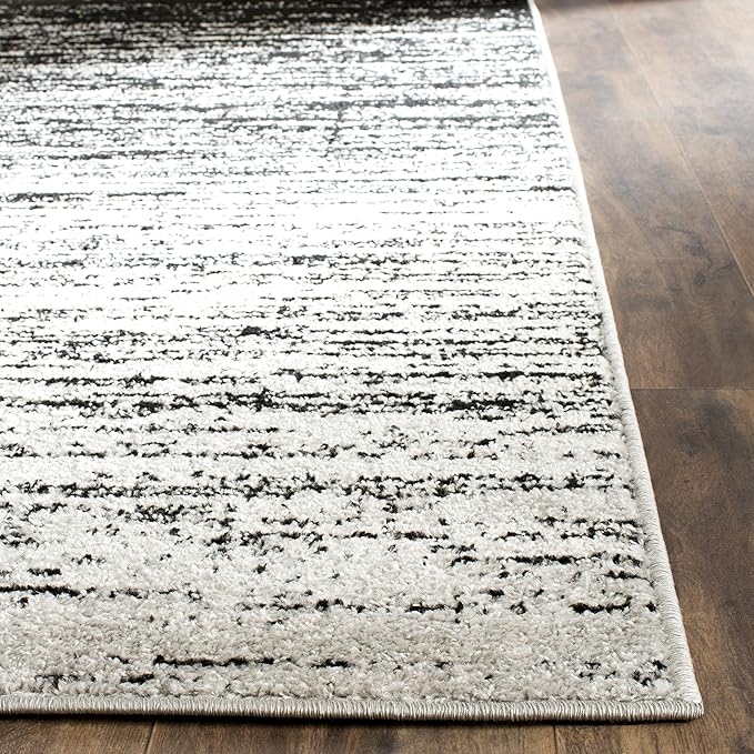 SAFAVIEH Area Rug 10x14 - Adirondack Collection - Large - Silver & Black, Modern Ombre Design, Non Shedding & Easy to Clean, Ideal for Living Room, Bedroom, Office, Dining Space (ADR113A)