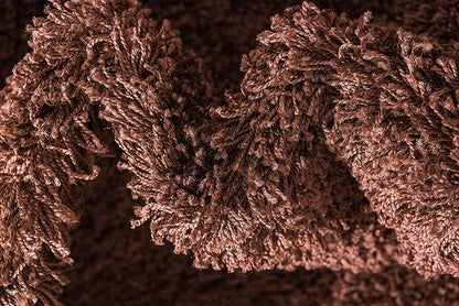 Unique Loom Solid Shag Collection Area Rug (2' 6" x 16' 5" Runner, Chocolate Brown)