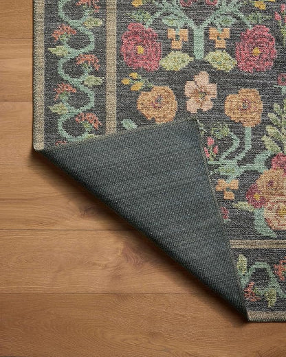 Loloi Rifle Paper Co. Rosa Collection RSA-01 Black 2'-3" x 3'-9" Accent Rug