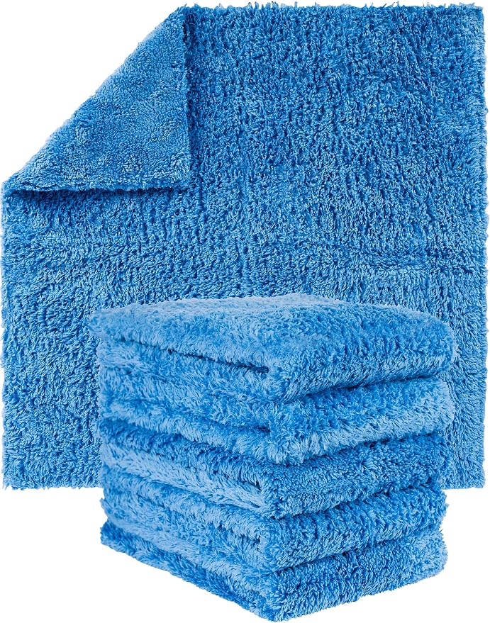 GREEN LIFESTYLE Chamois Cloth Microfiber Cleaning Cloth 6 Pack, Borderless by GreenLifeStyle