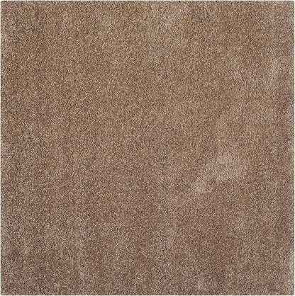 SAFAVIEH Milan Shag Collection Area Rug - 8' Square, Dark Beige, Solid Design, Plush 1.8-inch Thick, Non-Shedding, Ideal for High Traffic Areas in Living Room, Bedroom, Dining Room (SG180-1414-8SQ)