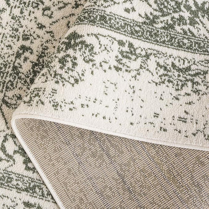 SAFAVIEH Adirondack Collection Runner Rug - 2'6" x 8', Ivory & Dark Green, Distressed Design, Non-Shedding & Easy to Clean, Ideal for Hallway, Foyer, Entryway, Bedroom (ADR109X)