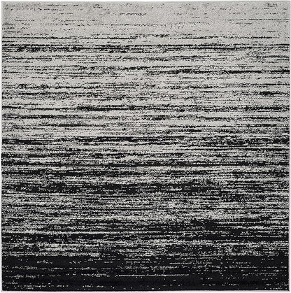 SAFAVIEH Adirondack Collection Area Rug - 12' Square, Silver & Black, Modern Ombre Design, Non Shedding & Easy to Clean, Ideal for Living Room, Bedroom, Office, Dining Space (ADR113A)