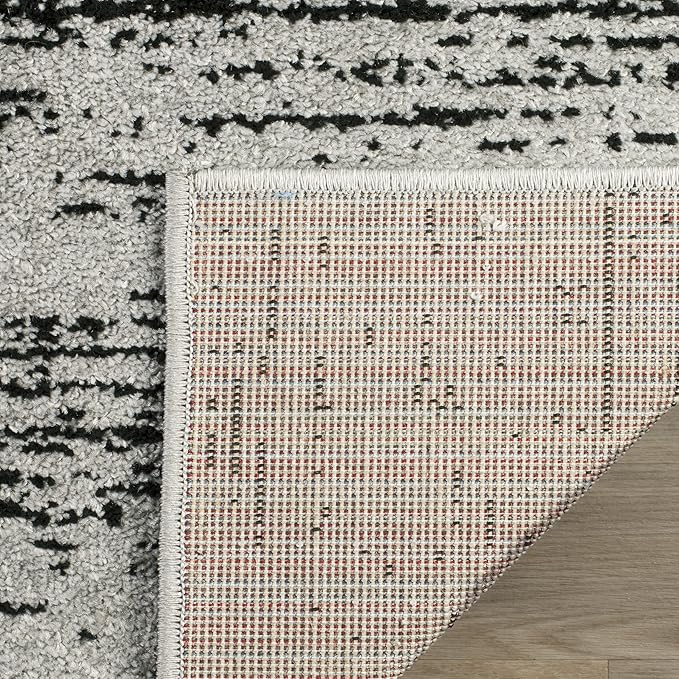 SAFAVIEH Adirondack Collection Area Rug - 12' Square, Silver & Black, Modern Ombre Design, Non Shedding & Easy to Clean, Ideal for Living Room, Bedroom, Office, Dining Space (ADR113A)