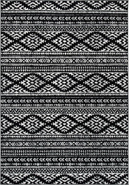 SAFAVIEH Area Rug 3x5 - Tulum Collection - Black & Ivory, Moroccan Boho Tribal Design, Non-Shedding & Easy to Clean, Ideal for Entryway, Foyer, Accent Space, Bedroom (TUL272Z)