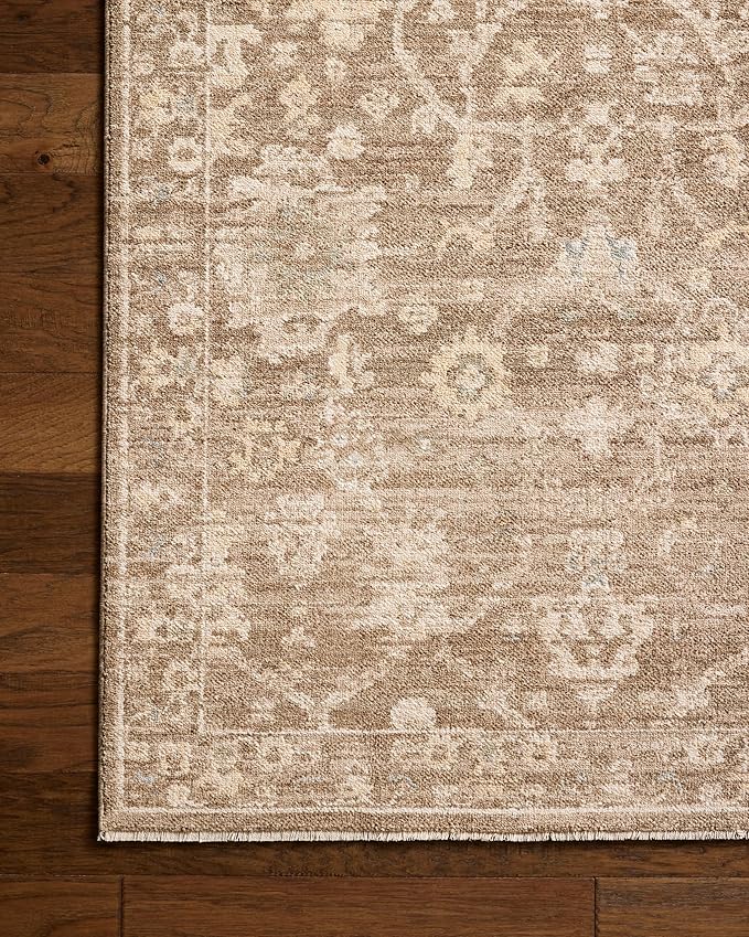 Loloi Chris Loves Julia Palma Collection PLM-09 Brown/Earth 2'-7" x 10'-0" Runner Rug Vintage Style Boho Living Room Bedroom Carpet
