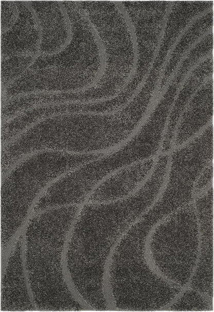 SAFAVIEH Florida Shag Collection Area Rug - 6' x 9', Grey & Grey, Non-Shedding & Easy Care, 1.2-inch Thick Ideal for High Traffic Areas in Living Room, Bedroom (SG471-8080)