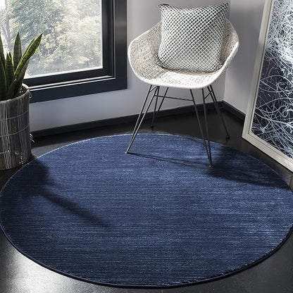 SAFAVIEH Vision Collection Area Rug - 10' Round, Navy, Modern Ombre Design, Non-Shedding & Easy to Clean, Ideal for Living Room, Bedroom, Dining Space (VSN606N)