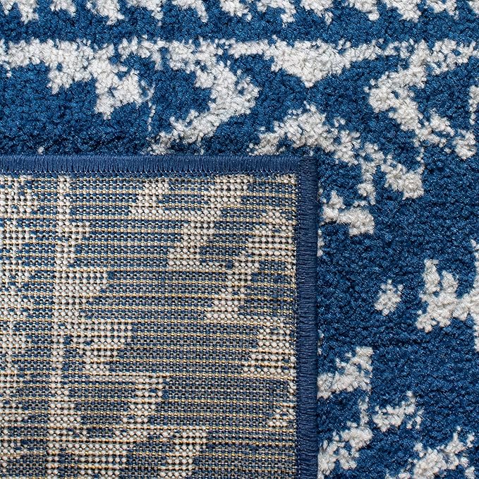 SAFAVIEH Tulum Collection Runner Rug - 2' x 21', Navy & Ivory, Moroccan Boho Tribal Design, Non-Shedding & Easy to Clean, Ideal for Living Room, Hallway, Foyer, Bedroom (TUL272N)