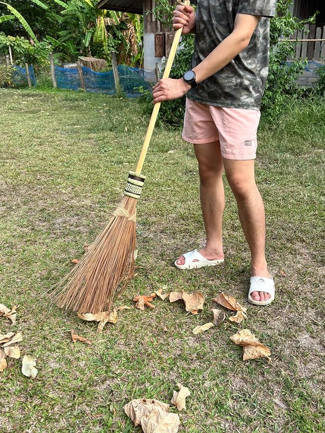 Garden Broom - Coconut Broom 55 Inch, Heavy Duty Sweeping Patio, Garage and - Image 4