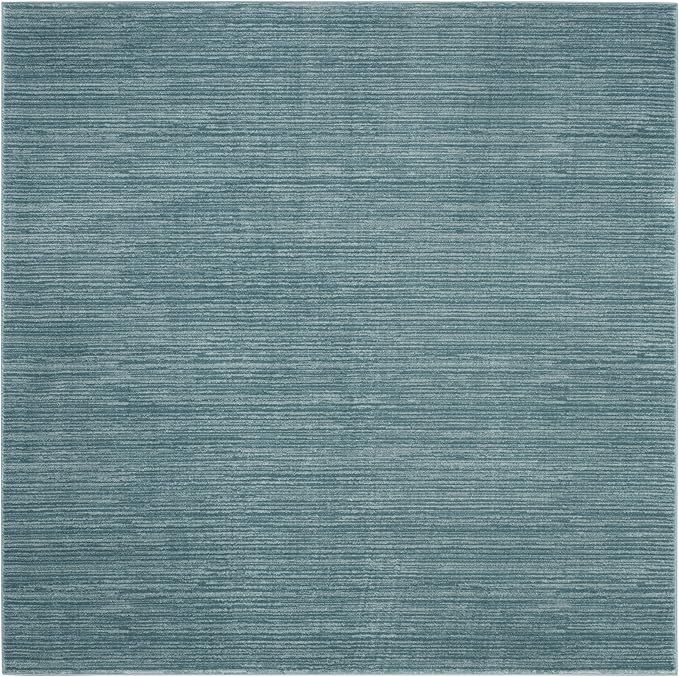 SAFAVIEH Vision Collection Area Rug - 6'7" Square, Aqua, Modern Ombre Design, Non-Shedding & Easy to Clean, Ideal for Living Room, Bedroom, Dining Space (VSN606B)