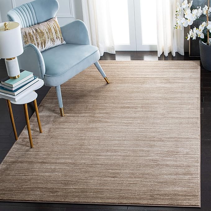 SAFAVIEH Area Rug 4x6 - Vision Collection - Light Brown, Modern Ombre Design, Non-Shedding & Easy to Clean, Ideal for Living Room, Bedroom, Dining Space (VSN606C)