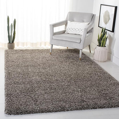 SAFAVIEH Milan Shag Collection Area Rug - 10' x 14', Grey, Solid Design, Non-Shedding & Easy Care, 2-inch Thick Ideal for High Traffic Areas in Living Room, Bedroom (SG180-8080)