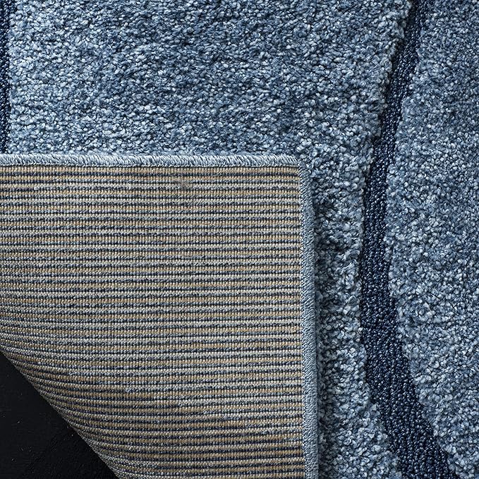 SAFAVIEH Florida Shag Collection Accent Rug - 3'3" x 5'3", Light Blue & Blue, Non-Shedding & Easy Care, 1.2-inch Thick Ideal for High Traffic Areas in Entryway, Living Room, Bedroom (SG471-6065)