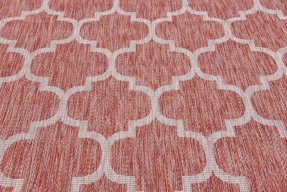 Unique Loom Outdoor Trellis Collection Area Rug (7' 1" x 10' Rectangle, Rust Red/ Ivory)