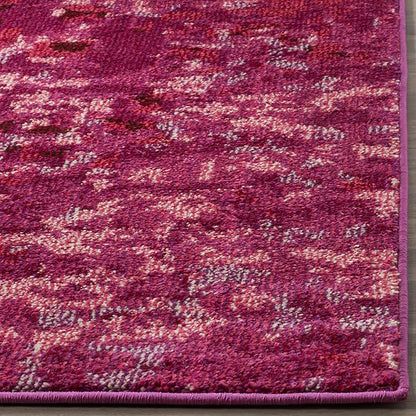 SAFAVIEH Monaco Collection Accent Rug - 4' x 5'7", Fuchsia, Boho Chic Abstract Watercolor Design, Non-Shedding & Easy Care, Ideal for High Traffic Areas in Entryway, Living Room, Bedroom (MNC225F)