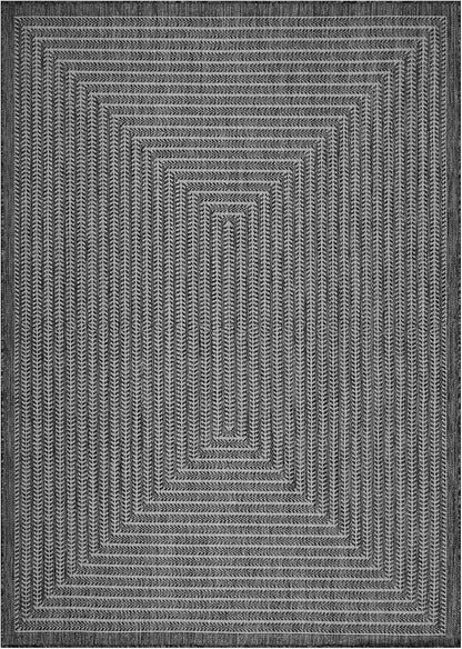 Adiva Rugs Outdoor Indoor Area Rug, Weather Resistant, Easy to Clean, Stain Resistant Floor Mat for Dining Room, Backyard, Deck, Patio (Pebble Weiss, 9' x 12')