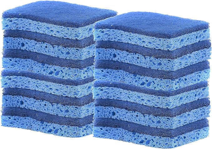 Superio Non-Scratch Cellulose Sponge Scrub Heavy Duty Kitchen Sponges Scrubbers by Superio