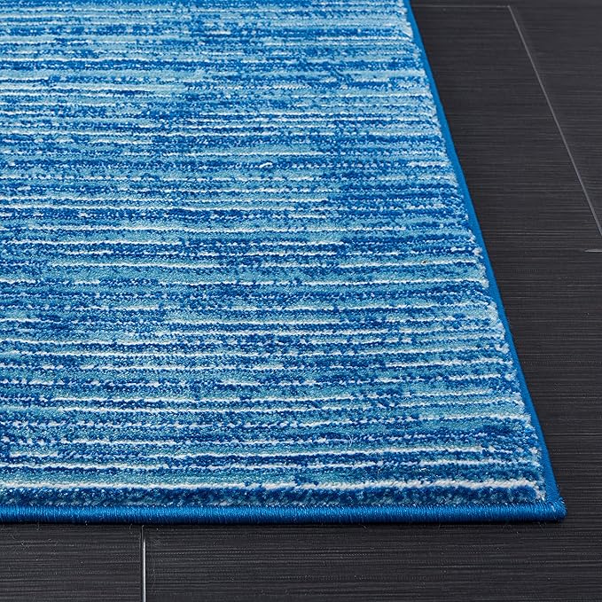 SAFAVIEH Vision Collection Accent Rug - 3' Round, Blue, Modern Ombre Design, Non-Shedding & Easy to Clean, Ideal for Foyer, Entryway, Bedroom, Accent Space (VSN606M-3R)