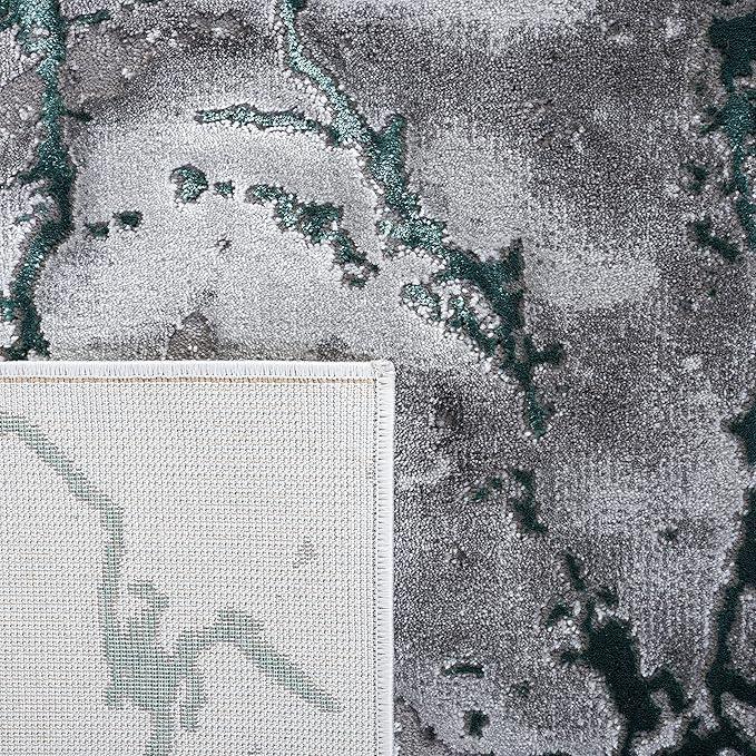 SAFAVIEH Craft Collection Accent Rug - 2' x 3', Grey & Green, Contemporary Design, Stain Resistant, Ideal for High Traffic Areas in Hallway, Bathroom & Home Office (CFT877Y-2)