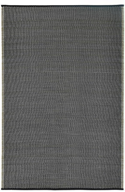Fab Habitat Outdoor Rug - Waterproof, Fade Resistant, Crease-Free - Premium Recycled Plastic - Neutral Striped - Patio, Deck, Porch, Balcony, Laundry Room - Cancun Shadow - Sand & Black - 4 x 6 ft