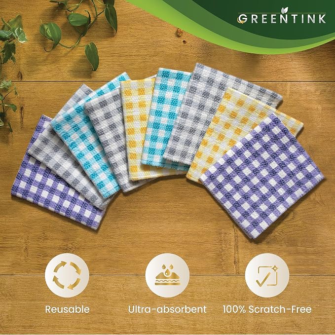 Eco-Friendly Reusable Dish Cloth Set – 24-Pk Multipurpose Kitchen Cleaning - Image 8