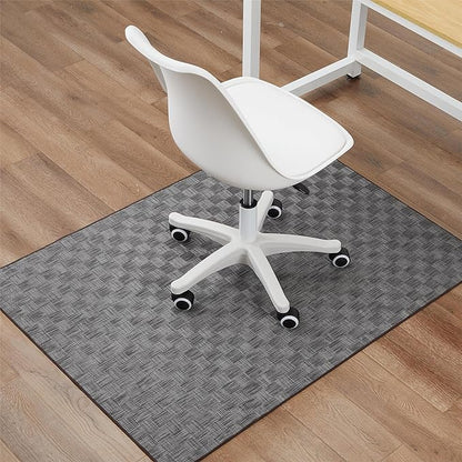 Chair Mat for Hardwood & Tile Floor, 47" x 52" Heavy Duty Office Chair Mat for Rolling Chairs, Anti Slip, Non-Curve, Floor Protector for Home Office, Gray Square