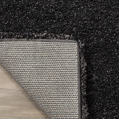 SAFAVIEH Milan Shag Collection Accent Rug - 3' x 5', Dark Grey, Solid Design, Non-Shedding & Easy Care, 2-inch Thick Ideal for High Traffic Areas in Entryway, Living Room, Bedroom (SG180-8484)