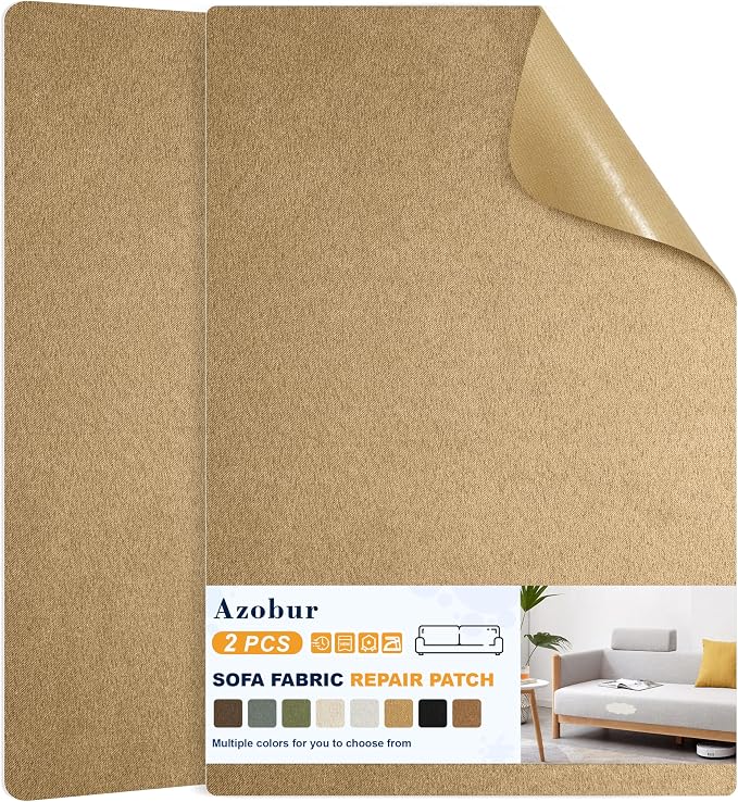 Azobur Couch Patch Repair Fabric, Microfiber Fabric, Self-Adhesive, by Azobur