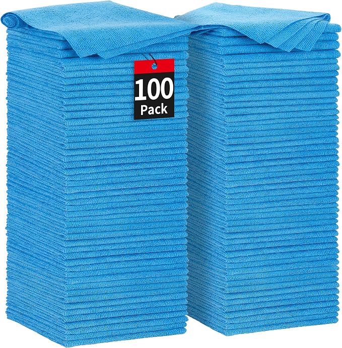 HOMERHYME Shop Towels, 100 Pack Microfiber Towels by HOMERHYME