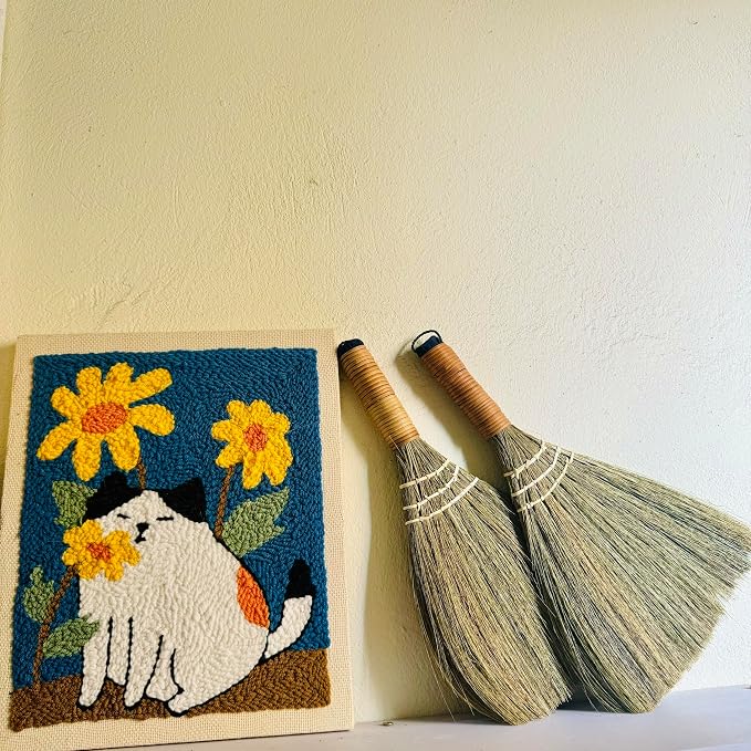 Set of 2 Brooms for Kid 12.6 inch- Vietnamese Natural Straw Soft Broom - Image 6