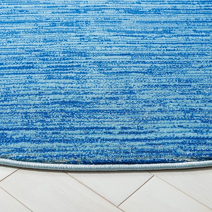 SAFAVIEH Vision Collection Accent Rug - 3' Round, Blue, Modern Ombre Design, Non-Shedding & Easy to Clean, Ideal for Foyer, Entryway, Bedroom, Accent Space (VSN606M-3R)
