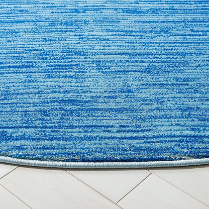 SAFAVIEH Vision Collection Accent Rug - 3' Round, Blue, Modern Ombre Design, Non-Shedding & Easy to Clean, Ideal for Foyer, Entryway, Bedroom, Accent Space (VSN606M-3R)