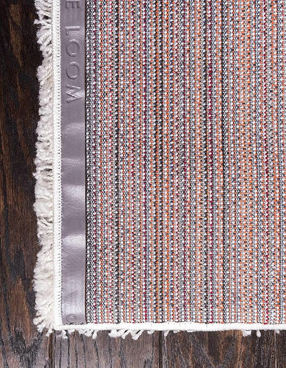 Unique Loom Solid Shag Collection Area Rug (8' x 10' Rectangle, Snow White)