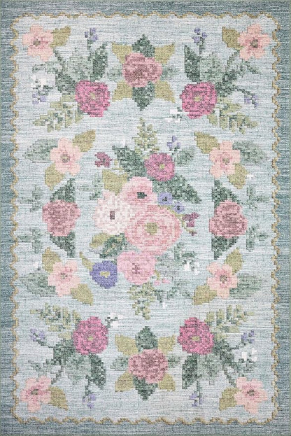 Loloi Rifle Paper Co. Rosa Collection RSA-02 Sky 8'-4" x 11'-6" Area Rug