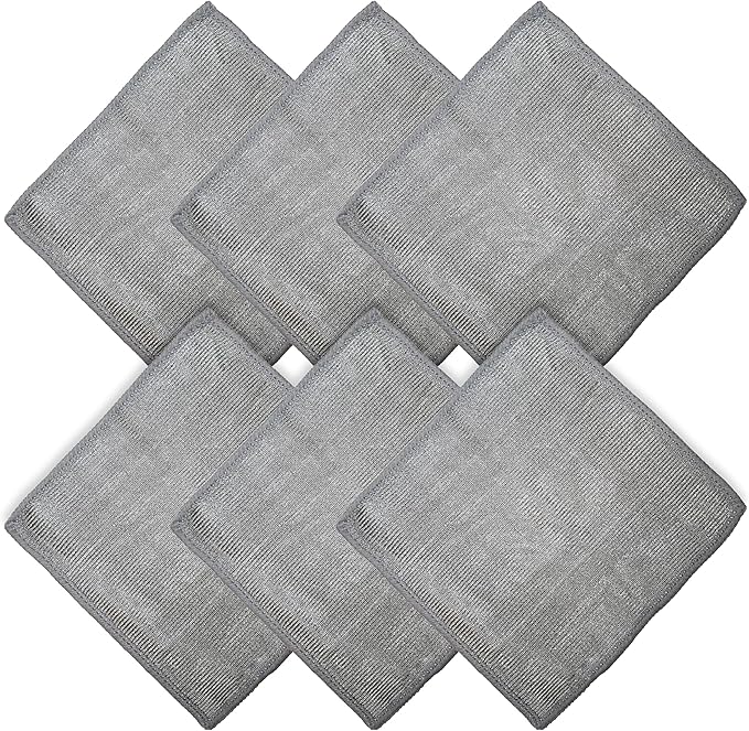 WHOOSH! Microfiber Cleaning Cloth, 6 Pack, Glasses and Screen Cleaning Cloth by WHOOSH