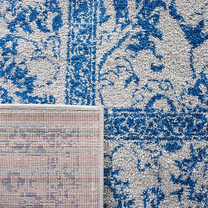 SAFAVIEH Adirondack Collection Runner Rug - 2'6" x 10', Grey & Blue, Distressed Vintage Floral Design, Non-Shedding & Easy to Clean, Ideal for Hallway, Foyer, Entryway, Bedroom (ADR109A)