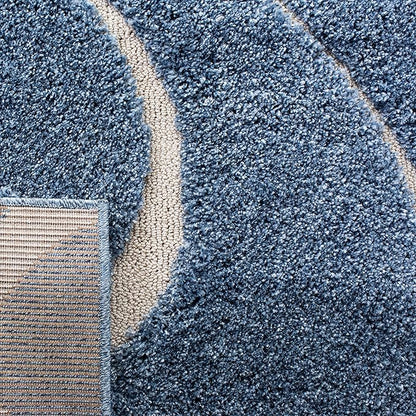 SAFAVIEH Florida Shag Collection Runner Rug - 2'3" x 13', Light Blue & Cream, Non-Shedding, 1.2-inch Thick, Ideal for Living Room, Hallway, Foyer, Bedroom (SG471-6011-213)